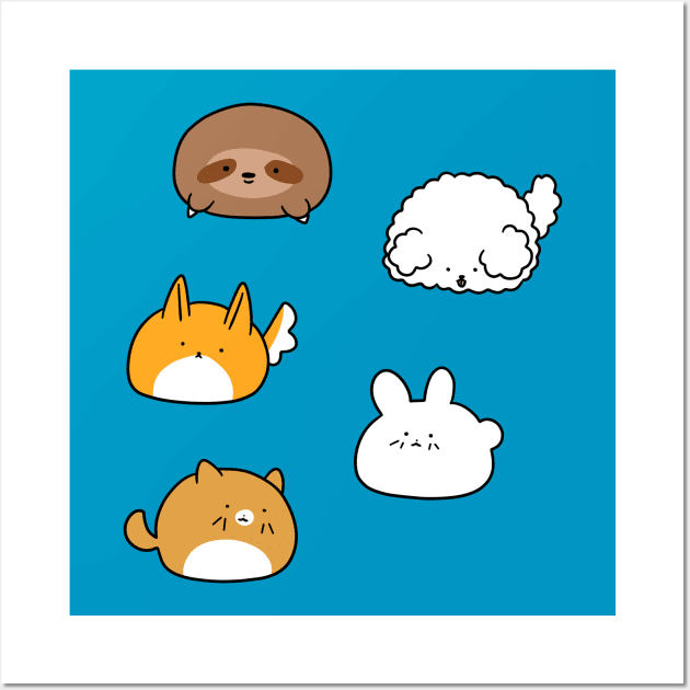 Cute Animal Blobs! Wall Art by saradaboru